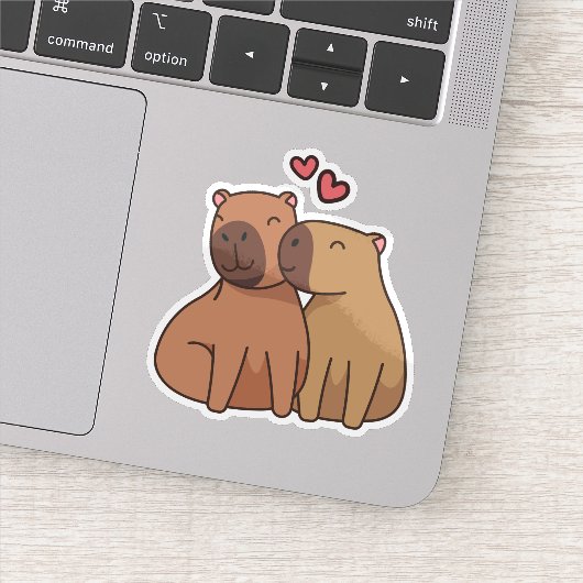 Capybara verliefd op sticker (Detail)
