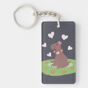 Capybara verliefd sleutelhanger