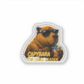 Capybara Vibe 🧋 Energie van de Chill Leider Sticker (Voorkant)