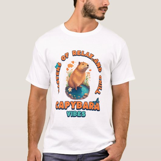 Capybara Vibes Meester van Ontspannen en Chill T-shirt (Voorkant)