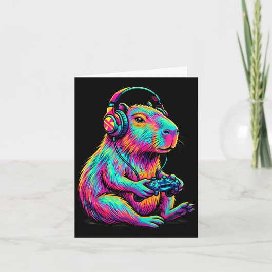 Capybara Videogames Gamer Grappig Gamen Grafisch K Kaart (Voorkant)
