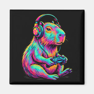 Capybara Videogames Gamer Grappig Gamen Grafisch T Magneet