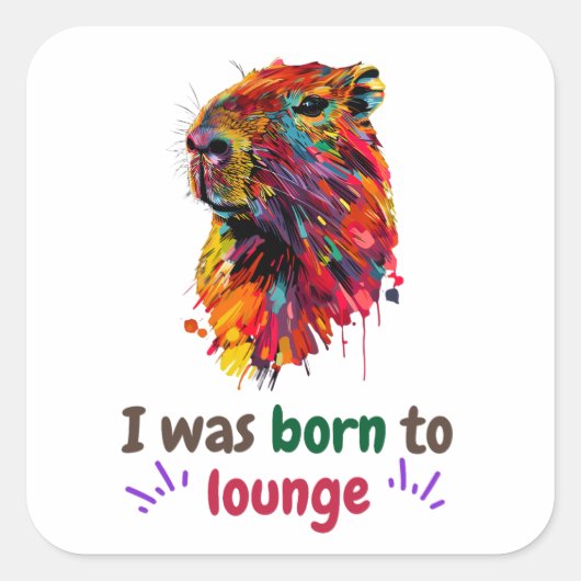 Capybara Vierkante Sticker (Voorkant)