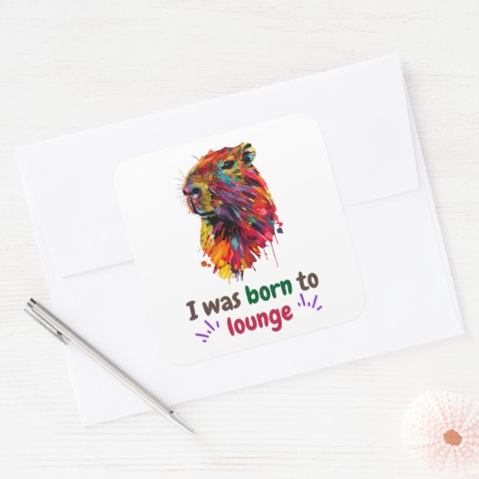Capybara Vierkante Sticker (Envelop)