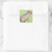 Capybara Vierkante Sticker (Tas)