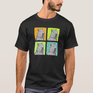 Capybara Vintage Zuid-Amerika Knaagdier Gras Eter T-shirt