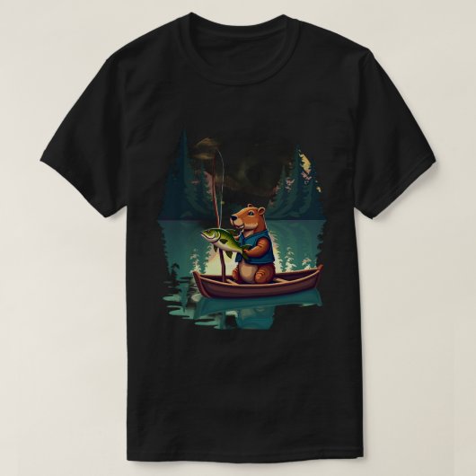 Capybara Vissen Pixel Art Retro Game Nostalgie T-shirt (Design voorkant)