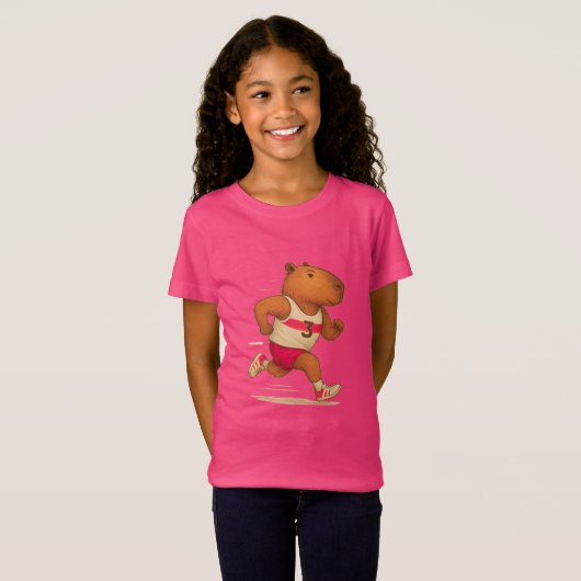 Capybara Voetbalsport Dier Capybara Athlet T-shirt (Voorkant volledig)