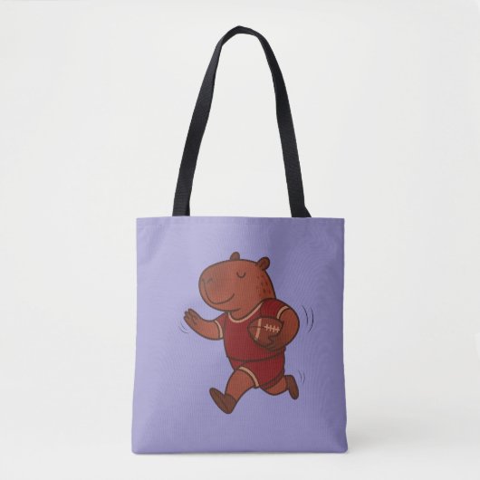 Capybara Voetbalsport Dier Capybara Athlet Tote Bag (Voorkant)