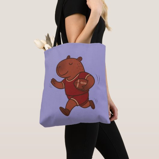 Capybara Voetbalsport Dier Capybara Athlet Tote Bag (Dichtbij)