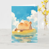 Capybara Vredig Toevluchtsoord Kaart (Gele Bloem)