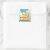 Capybara Vredig Toevluchtsoord Vierkante Sticker (Tas)