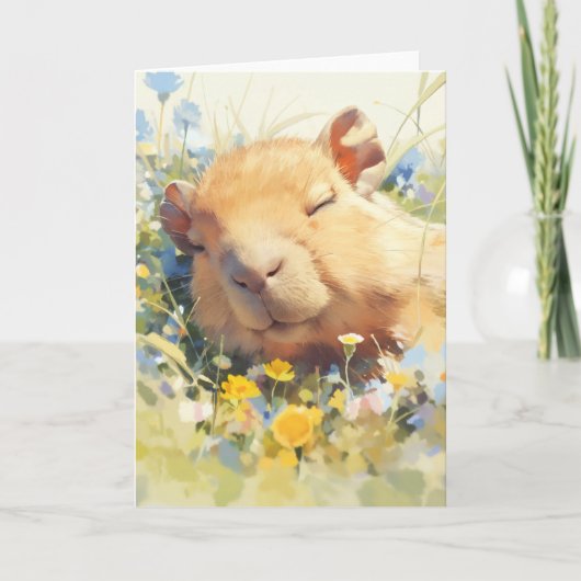 Capybara Vreedzame Slaap Kaart (Voorkant)