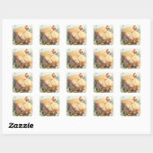 Capybara Vreedzame Slaap Vierkante Sticker (Vel)