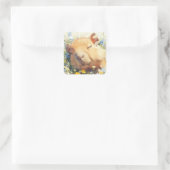 Capybara Vreedzame Slaap Vierkante Sticker (Tas)