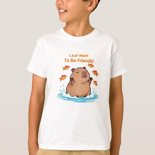 Capybara & Vrienden – Cute Vriendschapsdesign T-shirt (Voorkant)