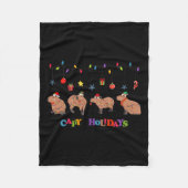 Capybara Vrolijk Kerstfeest Capybaras Lover Grappi Fleece Deken (Voorkant)