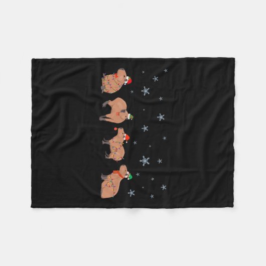 Capybara Vrolijk Kerstfeest Capybaras Lover Grappi Fleece Deken (Voorkant (Horizontaal))