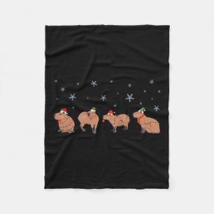 Capybara Vrolijk Kerstfeest Capybaras Lover Grappi Fleece Deken