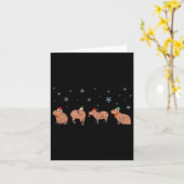 Capybara Vrolijk Kerstfeest Capybaras Lover Grappi Kaart (Gele Bloem)