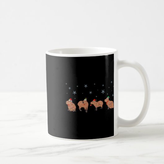 Capybara Vrolijk Kerstfeest Capybaras Lover Grappi Koffiemok (Rechts)