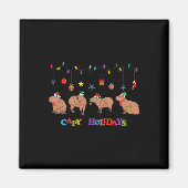Capybara Vrolijk Kerstfeest Capybaras Lover Grappi Magneet (Voorkant)