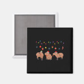Capybara Vrolijk Kerstfeest Capybaras Lover Grappi Magneet (Voorkant / Achterkant)