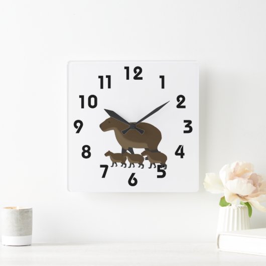 Capybara Wall Clock Vierkante Klok (Huis)