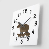 Capybara Wall Clock Vierkante Klok (Hoek)