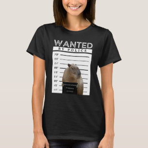 Capybara Wanted Mugshot Capybara Meme T-shirt