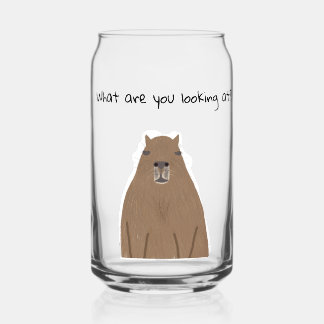 Capybara wat kijk je op Drinkware Set Blikvorm Glas