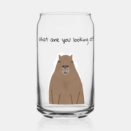 Capybara wat kijk je op Drinkware Set Blikvorm Glas (Voorkant)