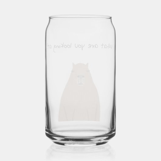 Capybara wat kijk je op Drinkware Set Blikvorm Glas (Achterkant)