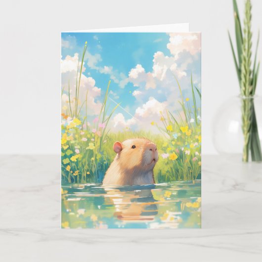 Capybara Water Baby Kaart (Voorkant)