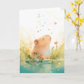 Capybara Water Tuin Kaart (Gele Bloem)