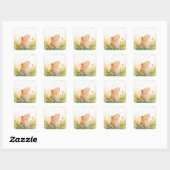 Capybara Water Tuin Vierkante Sticker (Vel)