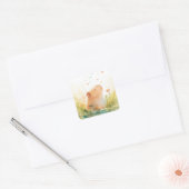 Capybara Water Tuin Vierkante Sticker (Envelop)