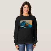 Capybara Wave  Capibara Beach Surfer Distressed Trui (Voorkant volledig)