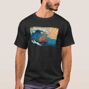 Capybara Wave Capibara Surfboard Surfer T-shirt