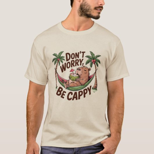Capybara Wees blij T-shirt (Voorkant)