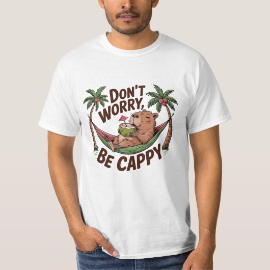 Capybara Wees blij T-shirt (Voorkant)