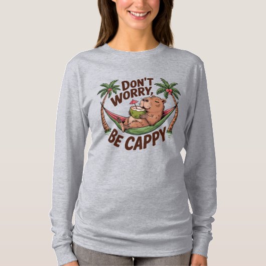 Capybara Wees blij T-shirt (Voorkant)