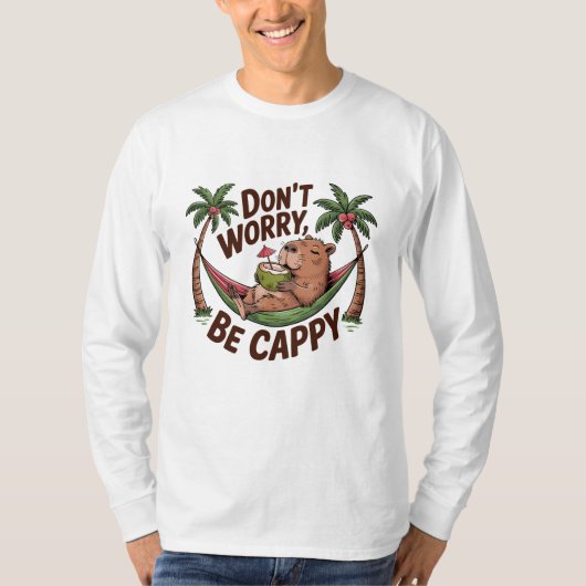 Capybara Wees blij T-shirt (Voorkant)