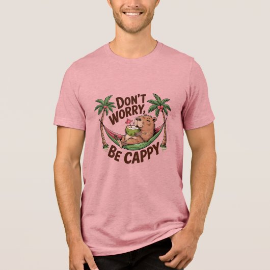 Capybara Wees blij Tri-Blend Shirt (Voorkant)