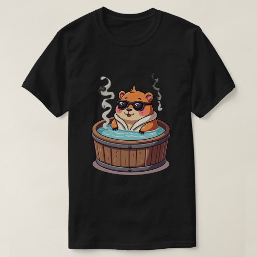 Capybara Whirlpool Ontspanning Sticker Chill Vibes T-shirt (Design voorkant)