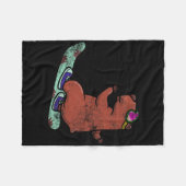 Capybara Whisperer Snowboarden Sneeuw Wintersport Fleece Deken (Voorkant (Horizontaal))