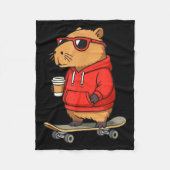 Capybara With Sungles Skater Capy  Fleece Deken (Voorkant)