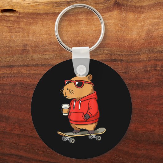 Capybara With Sungles Skater Capy  Sleutelhanger (Voorkant)