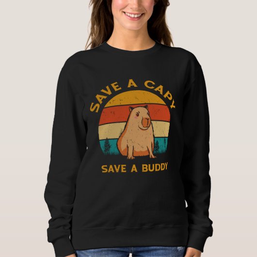 Capybara World Wildlife Day Animal Welfare Retro W Trui (Voorkant)