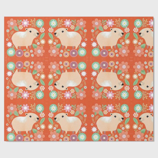 Capybara Wrapping Paper Cadeaupapier (Vlak)